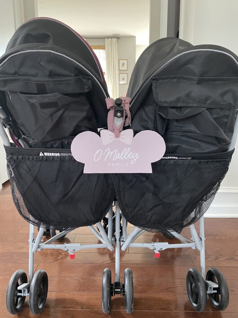 The Best Double Stroller for Disney Theme Parks + Free Customizable Stroller Sign