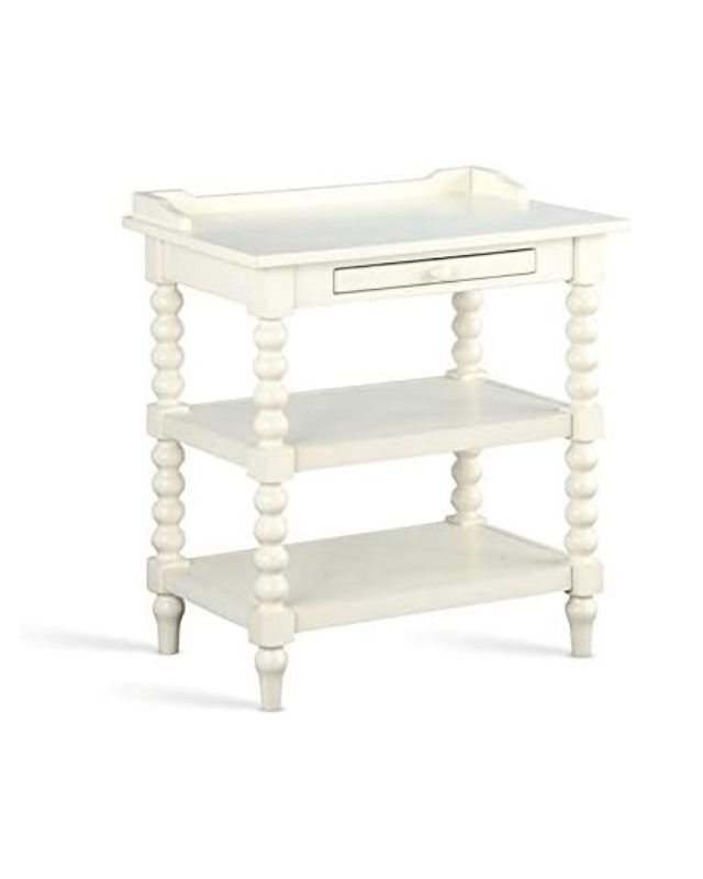 cream nightstand, jenny lind nightstand