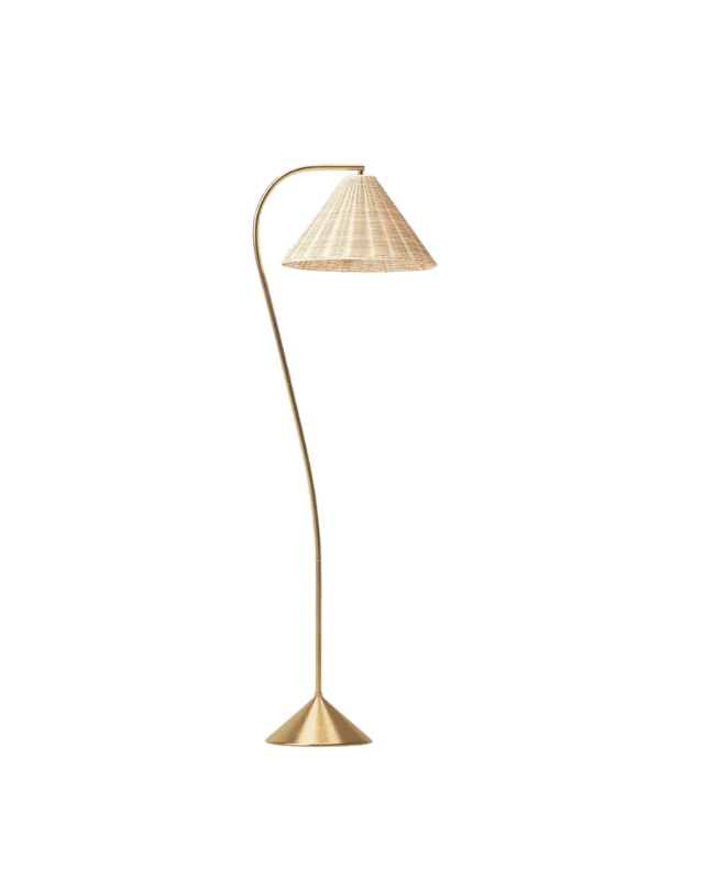 rattan light, floor lamp, rattan floor lamp, lillian august dupe, look for less