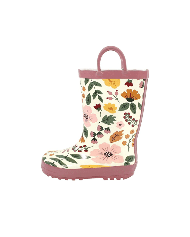 toddler floral rainboot, pink rianboot, mauve rainboot, amazon finds for girls, amazon kids, rainboots for girls